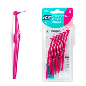 Межзубные ёршики Angle розовые с длинной ручкой 0,4мм